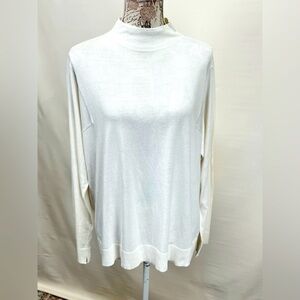 BOSS by HUGO BOSS White knit drop shoulder‎ long sleeve sweater size XXL